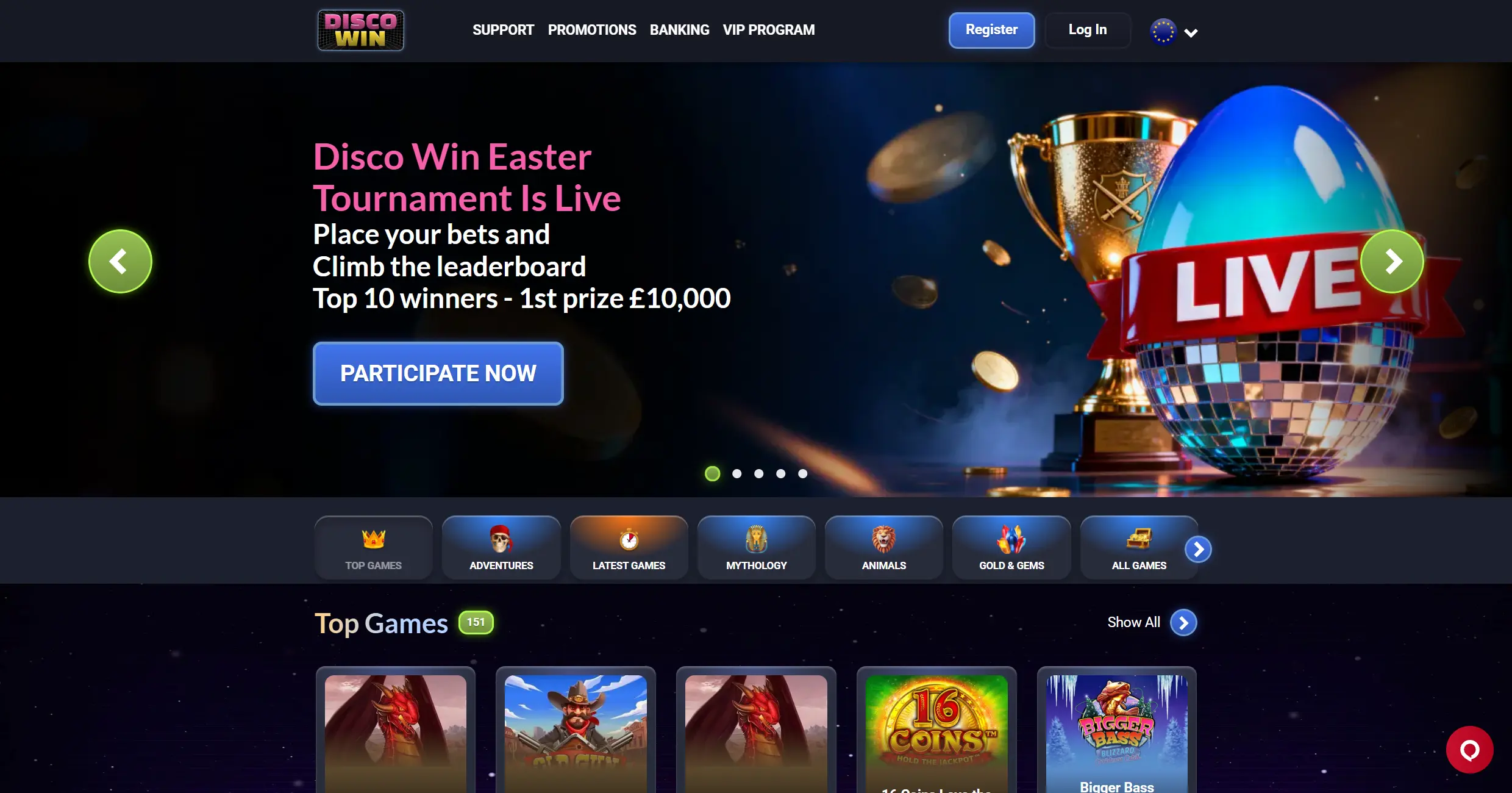 Discowin Casino – Sezione Slot